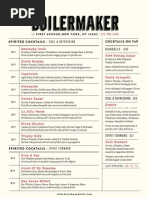 Boilermaker Cocktail Menu