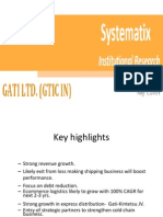 Systematix Equity Report Highlights gati