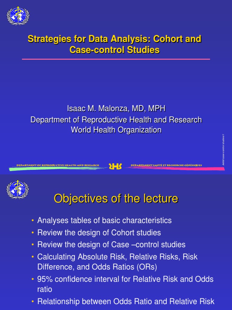 Lecture 08 Strategies For Data Analysis Cohort And Case Control Studies Pdf Relative Risk Cohort Study