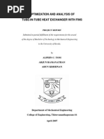 Optimization and Analysis of Tube-In-tube Heat Exchanger With Fins-Libre