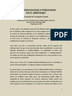 Confidencialidad o Publicidad en Arbitraje