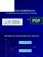 2.4 Sistemas de Ecuaciones No Lineales