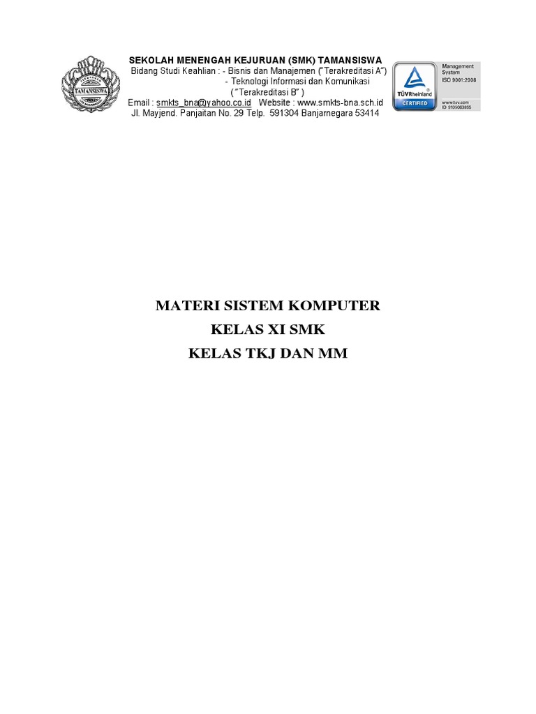 Materi Sistem Komputer Kelas Xi Mm Tkj Pdf