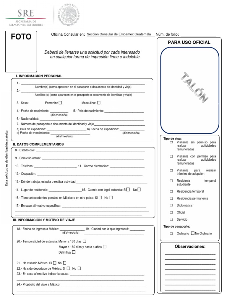 Solicitud de Visa Mexicana | México | Información del gobierno