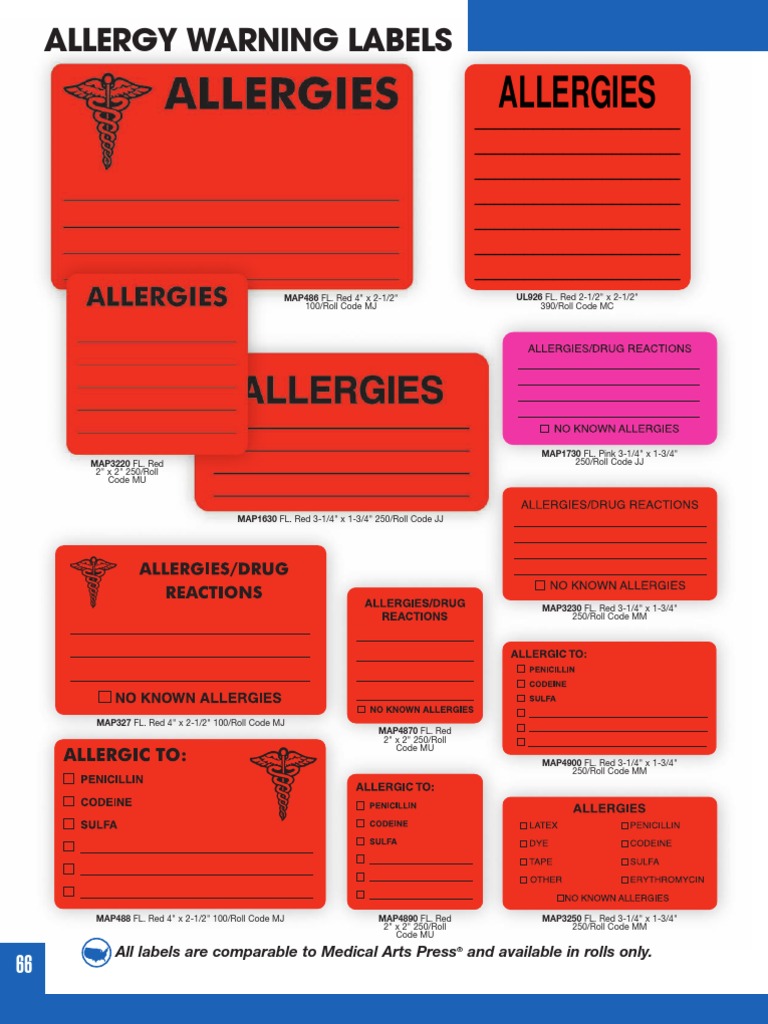 Allergy Warning Labels | PDF | Allergology | Color
