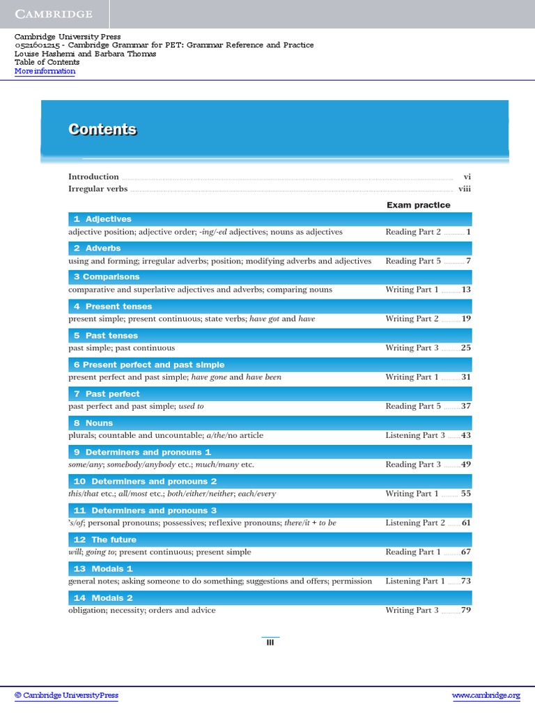 PET | Adjective | Verb