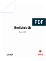 Havells Inswqdia Ltd Investor Prsaasesentation Dec 09