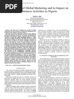 An Appraisal of Global Marketing and Its Impact on the Business Activities in Nigeria