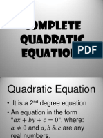Complete Quadratic Equations