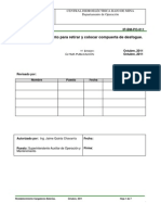 Procedimiento para retirar y colocar compuerta de desfogue central hidroeléctrica