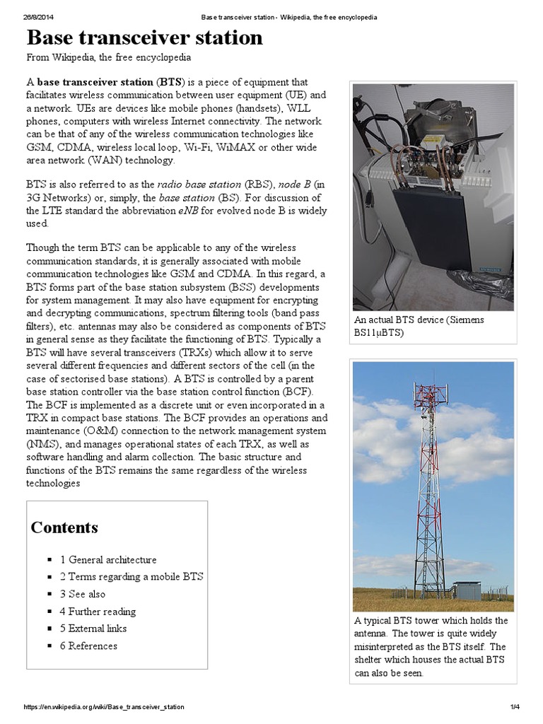 Base Transceiver Station Wikipedia, The Free Encyclopedia
