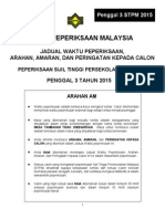 Jadual waktu P3 2015