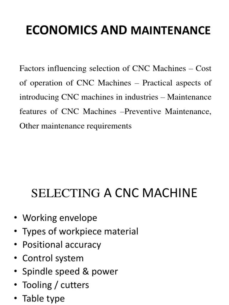Economics and Maintenance | PDF | Numerical Control | Industries
