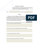 Worksheet No.1: Main Drive Direction: Read The Selection, After Which, Answer The Questions That Follow. Type Your