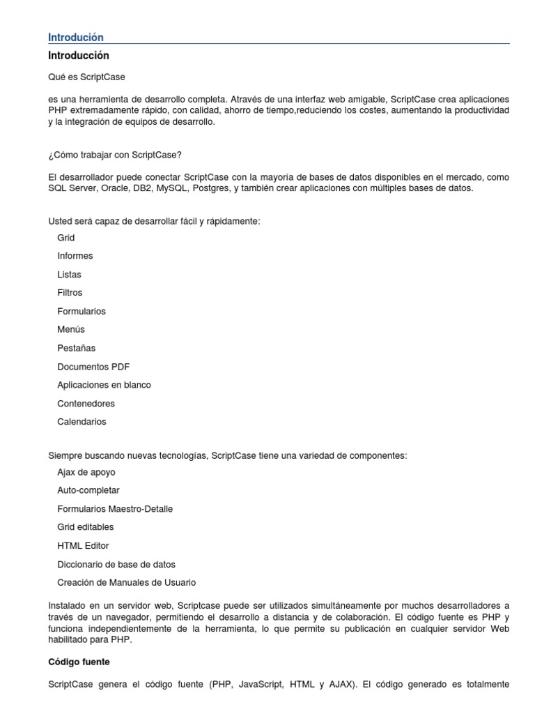 Manual Scriptcase | PDF | Php | Contraseña
