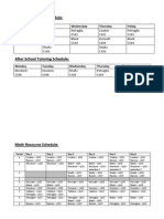 2014-2015 Am and PM Tutoring and Resource Schedule