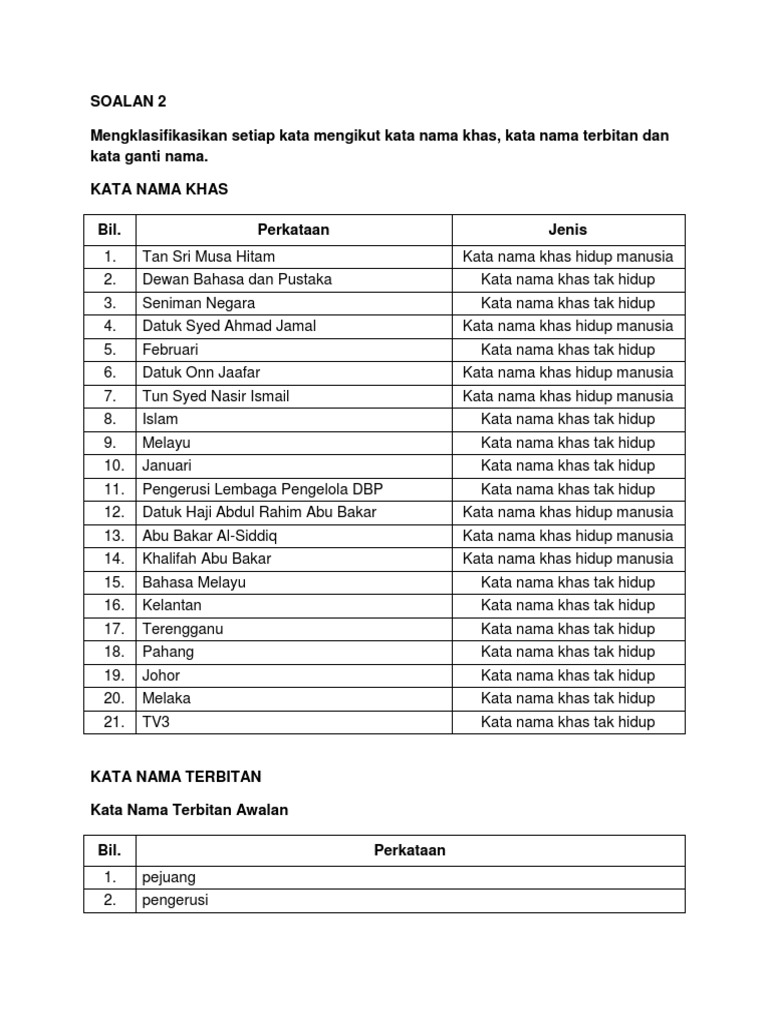 Kata Nama Am In English - ufacsted