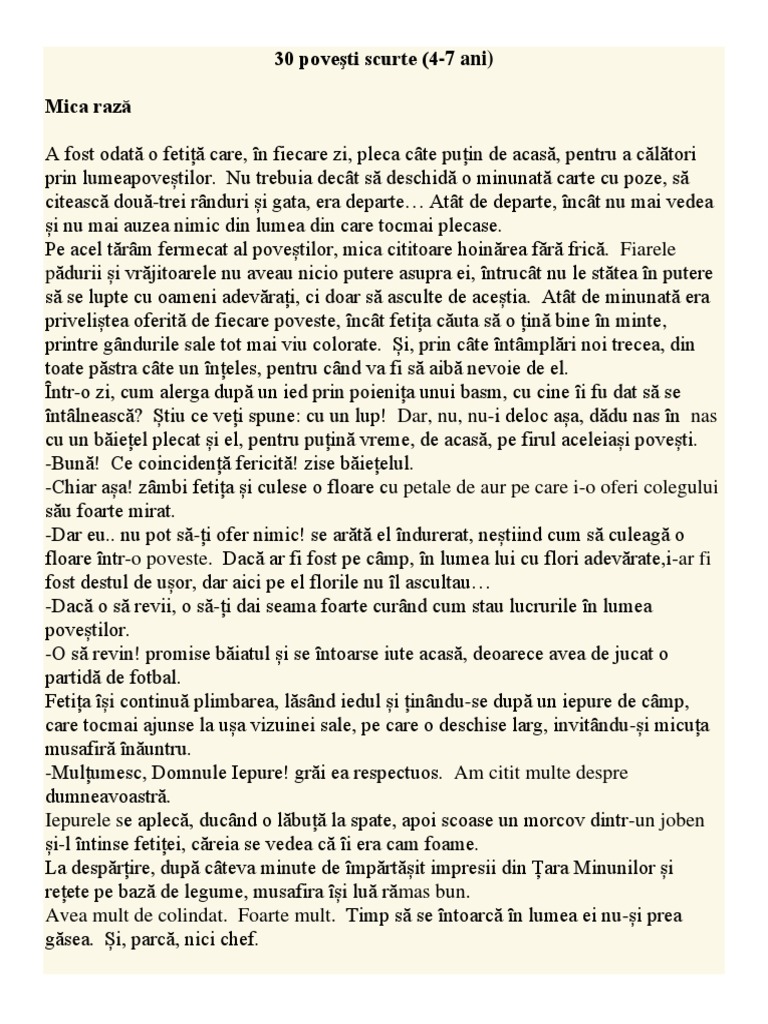 30 Poveşti Scurte 1 | PDF