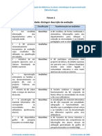 Distinguir descrição de avaliação