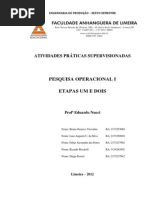 ATPS Pesquisa Operacional I - Etapa 1 e 2