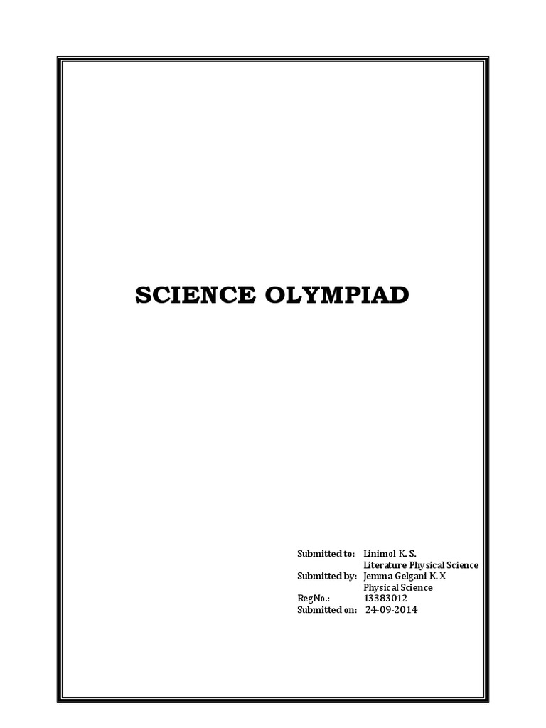 Science Olympiad PDF Science Nature