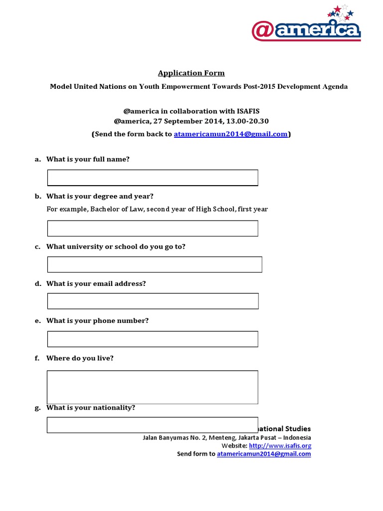 MUN Application: Youth Empowerment 2014 | PDF