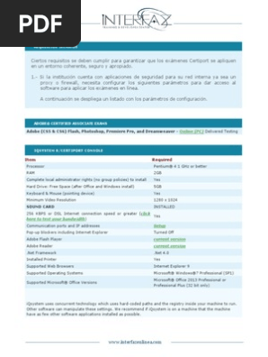 Requisitos Técnicos Para Configurar Equipos Para Exámen