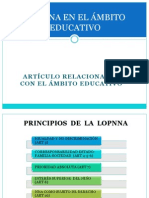 Lopnna en El Ámbito Educativo