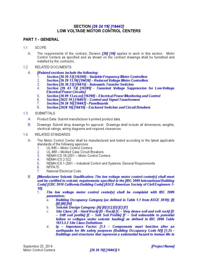 Low Voltage Motor Control Centers Guide | PDF | Electrical Connector ...