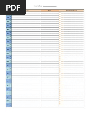 Free Printable Daily Excel Planner