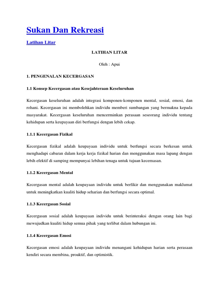 Sukan Dan Rekreasi Pdf
