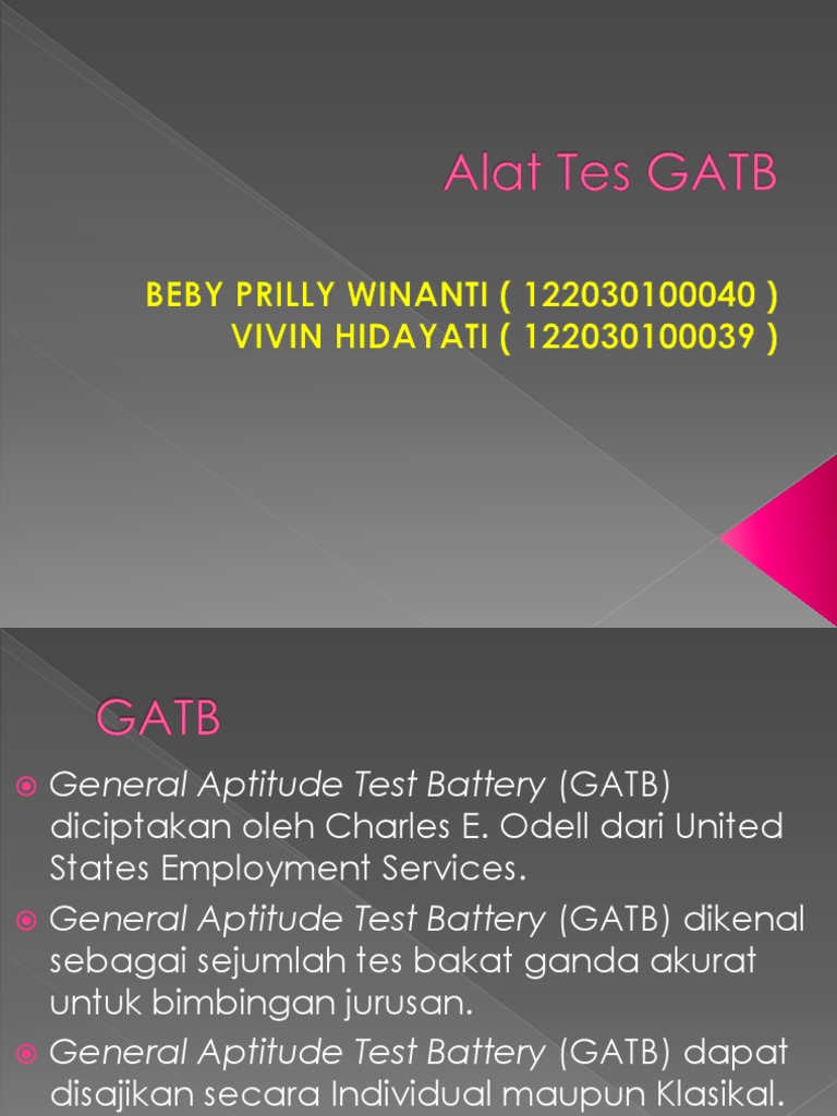 Alat Tes Gatb Alat Tes Gatb