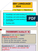 English Language 014: CONSTRUCTS For Paper 1 (Objectives)