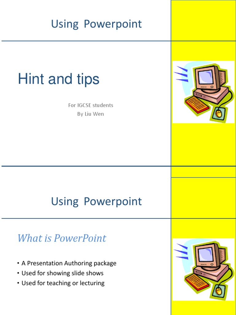 Using Powerpoint Hint and Tips PDF