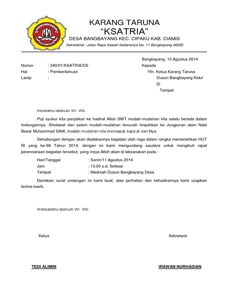 Surat Karang Taruna