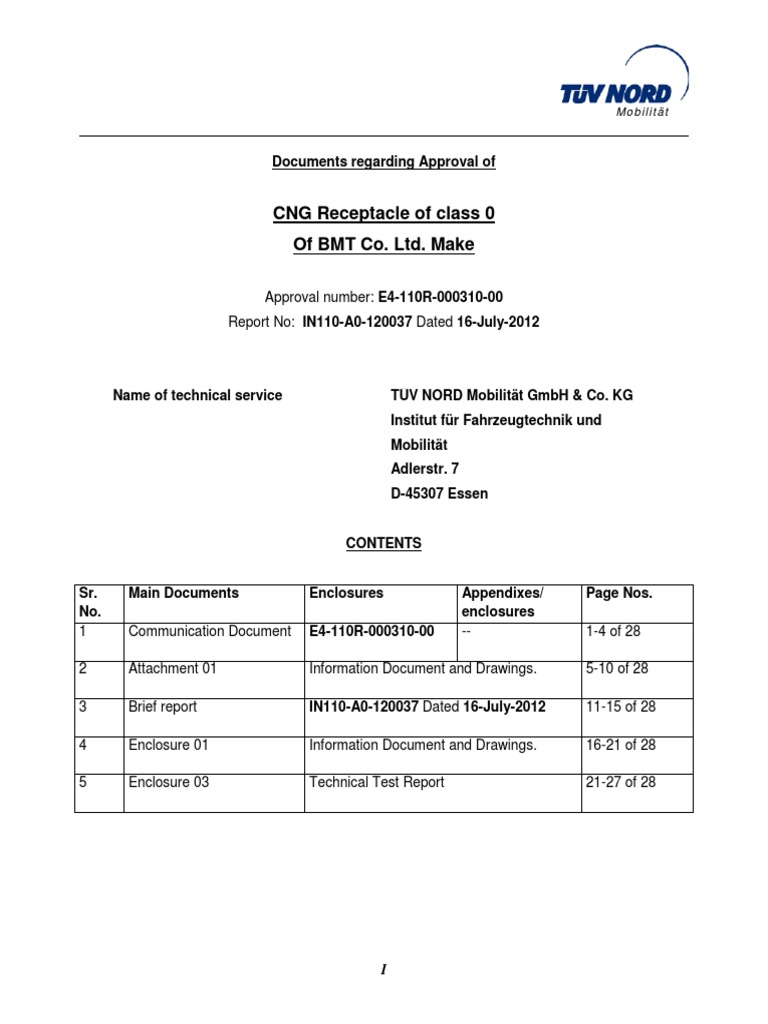 ECE R110-Receptacles | PDF | Leak | Valve