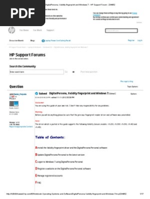 digitalpersona personal 4.11 for hp x64