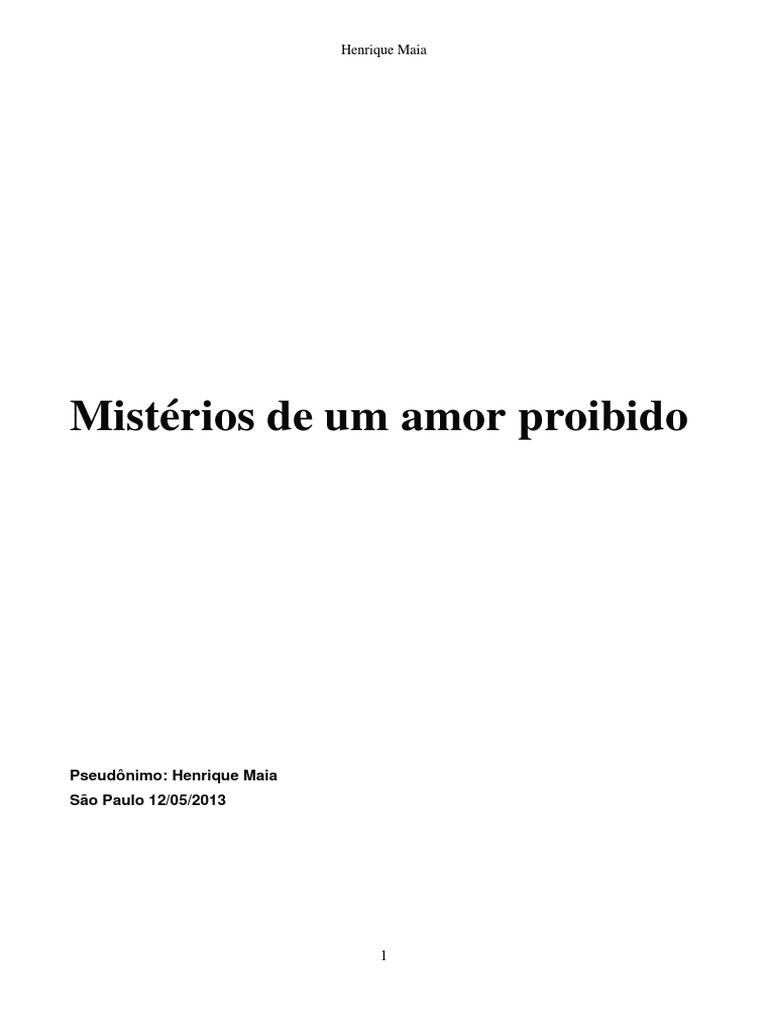 Mistérios de Um Amor Proibido | PDF | Cláudio | Amor