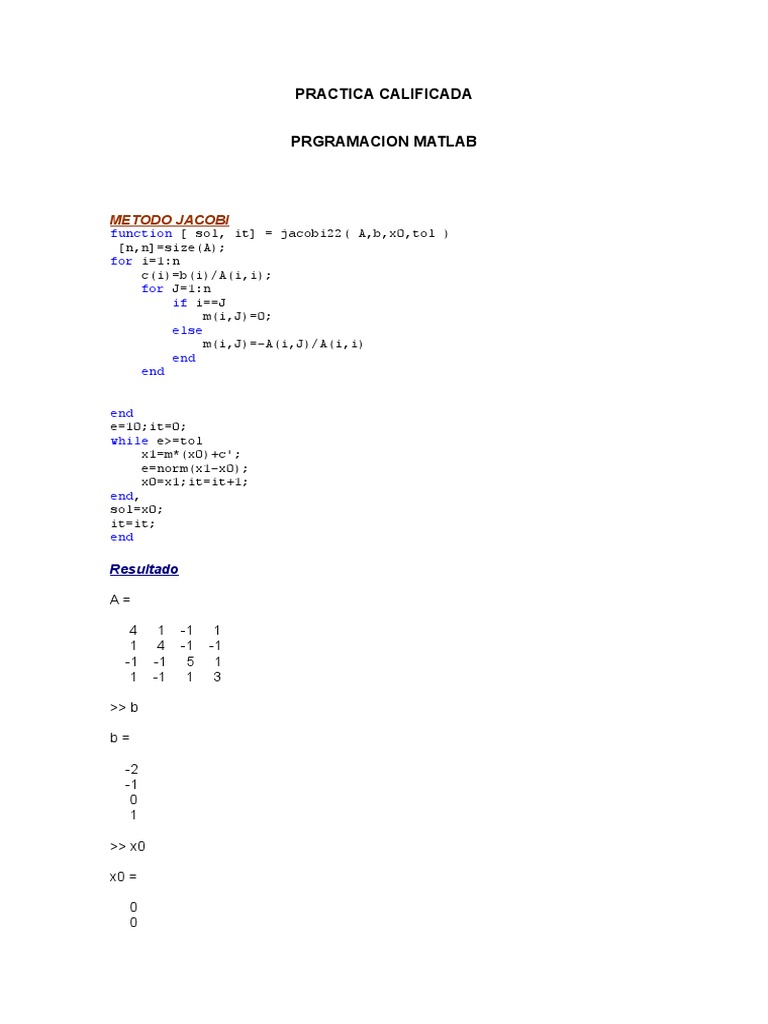 MATLAB Iterative Methods Guide | PDF