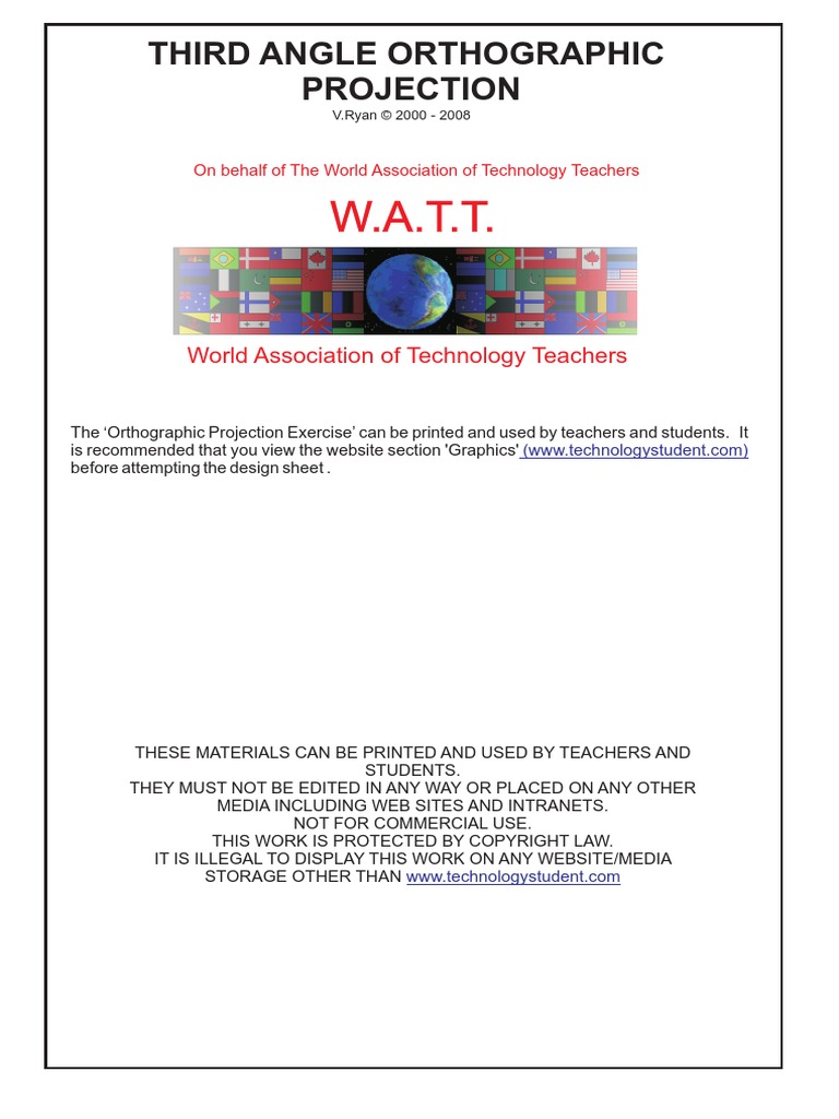 W.A.T.T.: Third Angle Orthographic Projection | PDF | Computers