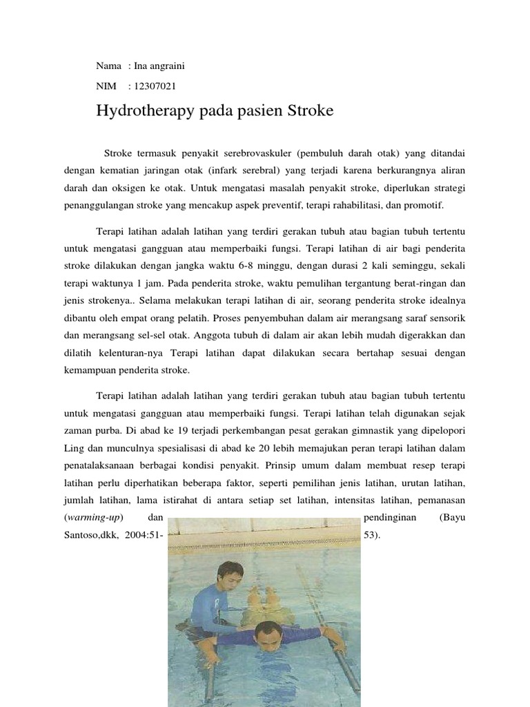 Hydrotherapy Pasien Stroke Nina Hydrotherapy Pasien Stroke Nina