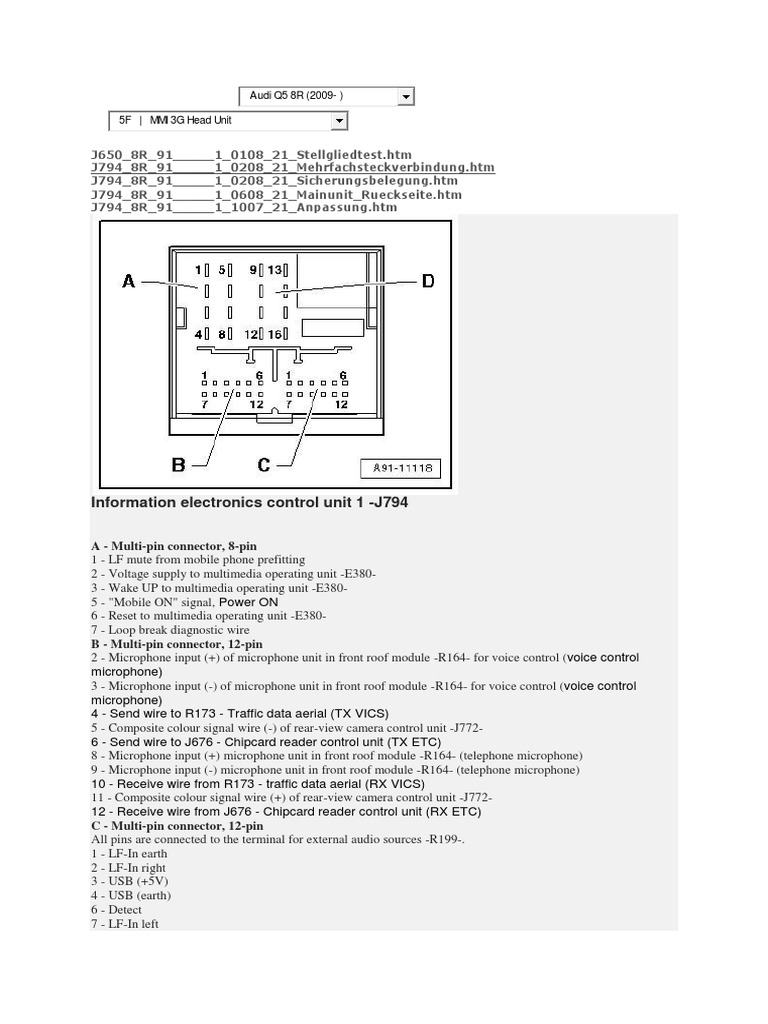 Audi MMI 3G Wiring Overview | PDF