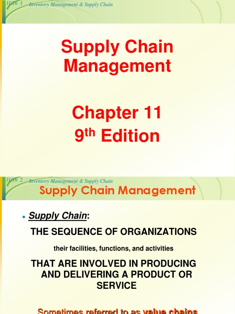 Supply Chain Management Overview | PDF | Supply Chain | Inventory