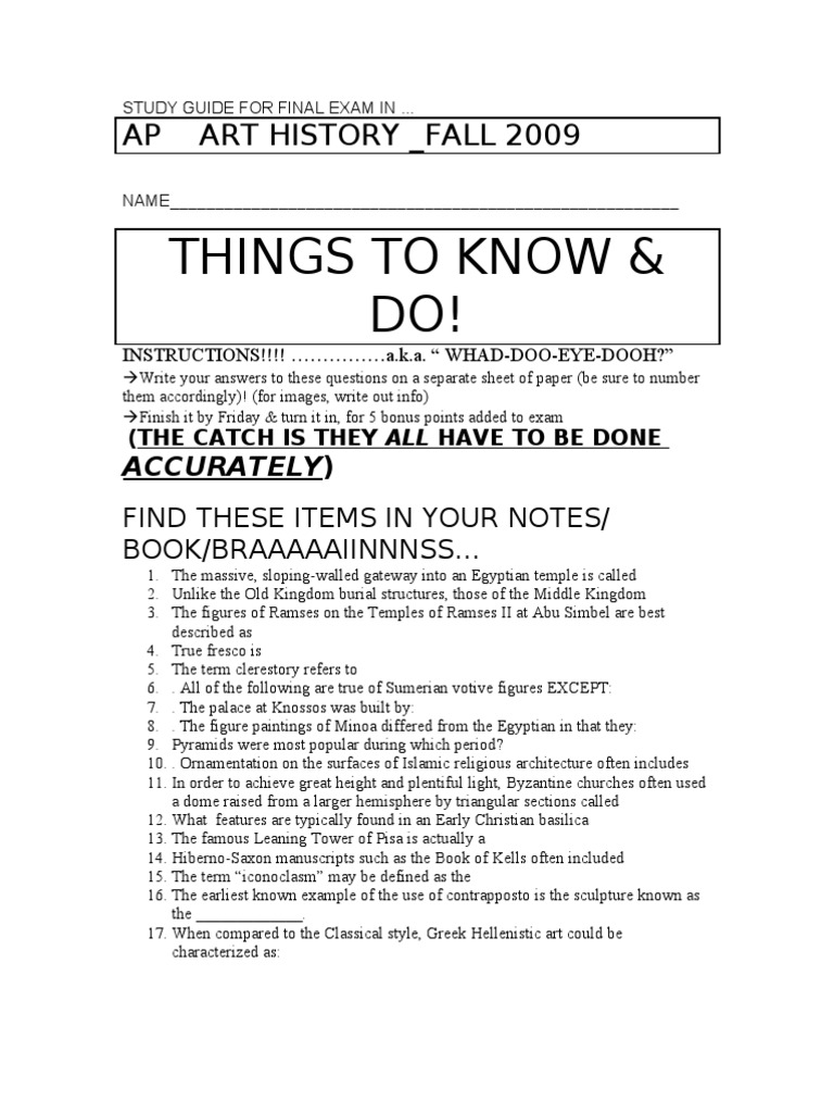Study Guide Ap Art History PDF