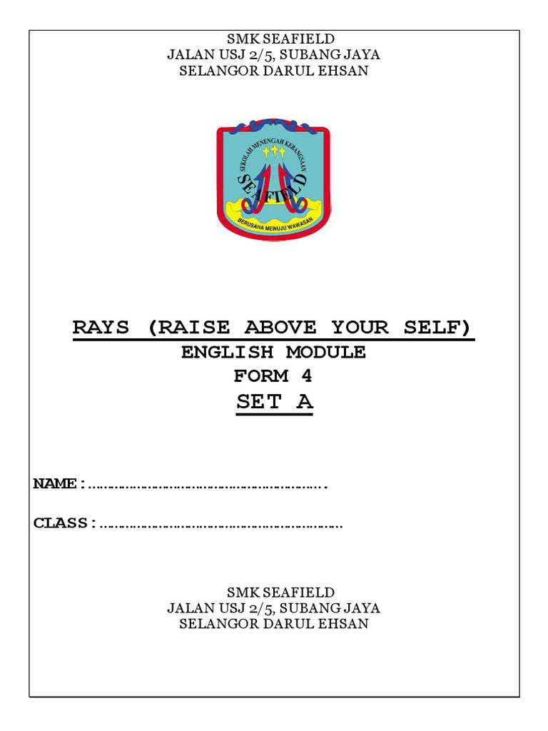 SMK Seafield Form 4 English Module | PDF