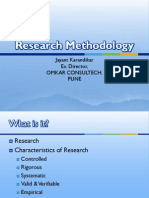 Research Methodology: Jayant Karandikar Ex. Director, Omkar Consultech, Pune