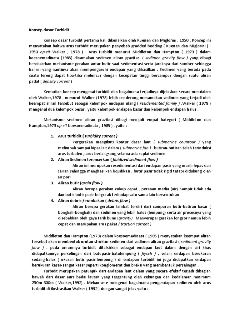 Konsep dan Mekanisme Turbidit | PDF