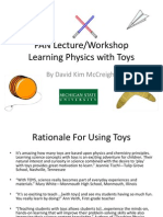 Pan Lecture/Workshop Learning Physics With Toys: by David Kim Mccreight