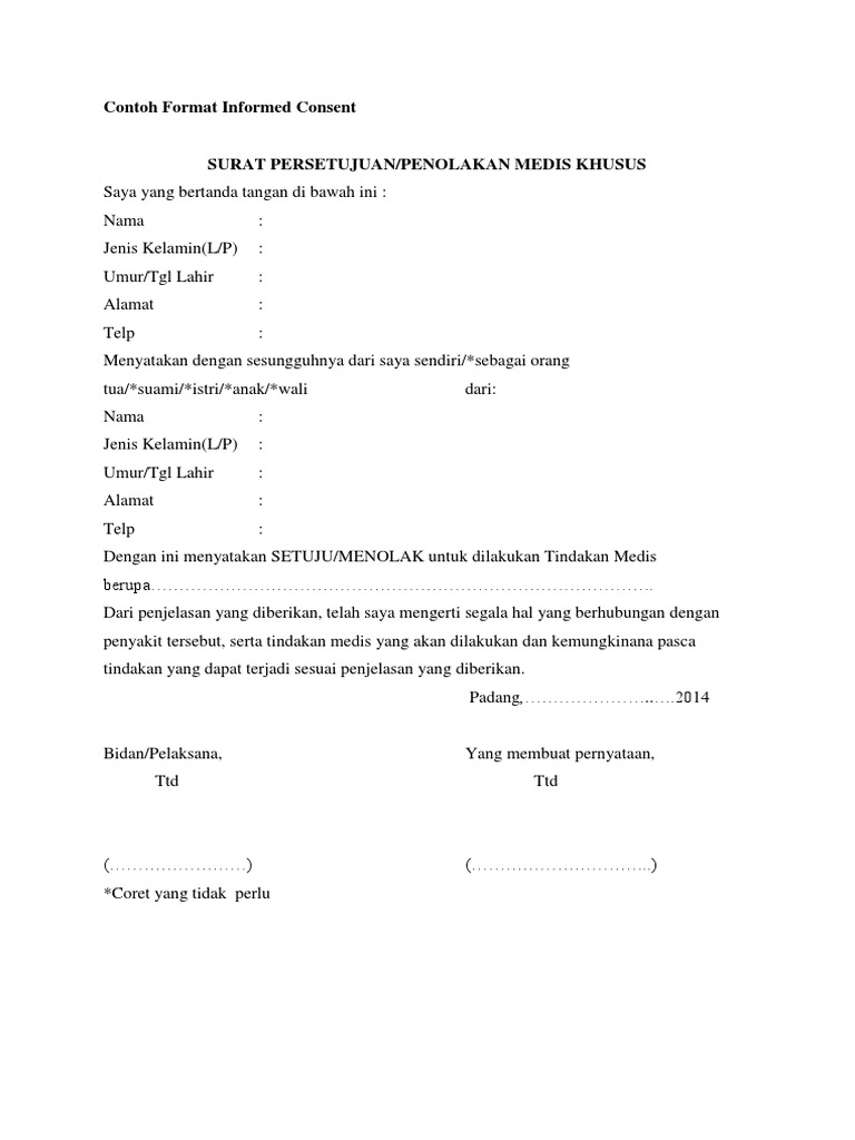 Contoh Format Informed Consent Pdf