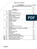 Section No. para Description 1 Generator Assembly & Erection Pre-Requisites